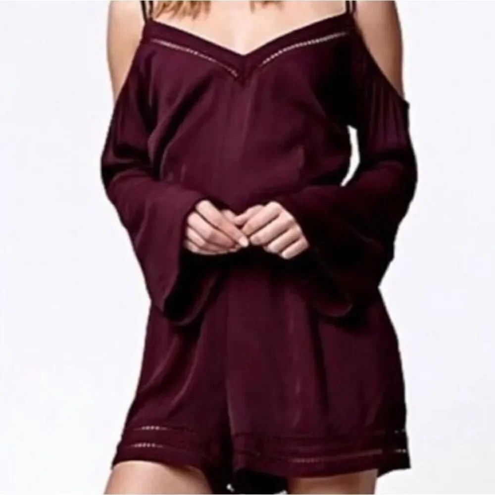 Kendall & Kylie Maroon Boho Romper Small